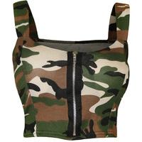 Reina Camo Print Bralet Top - Multi