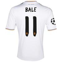Real Madrid UEFA Champions League Home Shirt 2013/14 with Bale 11 prin, White