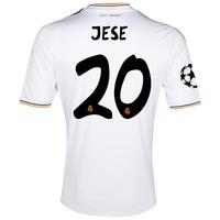 Real Madrid UEFA Champions League Home Shirt 2013/14 with Jese 20 prin, White