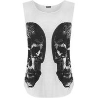 regina aztec skull print vest white