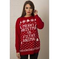 Red Filthy Animal Christmas Jumper