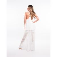 REBECCA - White Lace and Tassle Maxi Dress