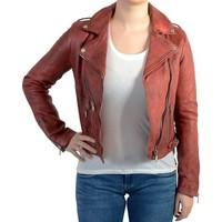 redskins veste jazz rocho red womens leather jacket in red