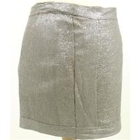 Reiss Size 14 Grey Sequinned Mini Skirt