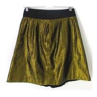 Reiss Size 8 Metallic Gold And Black Puff Ball Skirt