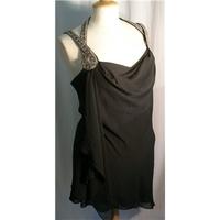 RENGIN Polyester Asymetrical Cocktail Dress RENGIN - Size: 14 - Black - Asymmetrical dress