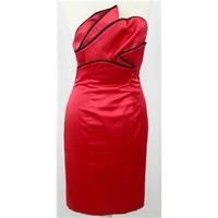 Redherring- size 6 - red satin - deep frill front dress