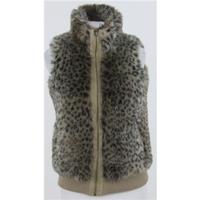 Red Herring size 8 brown mix faux fur gilet