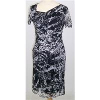 reiss size 10 black white patterned lace dress