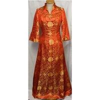 Red Size S Oriental Style Full Length Dress