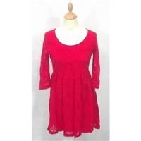 red lace skater dress vero moda size s red knee length dress
