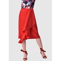 Red Ruffle Detail Skirt
