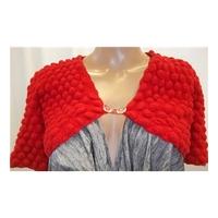 Red Small Bobble Knit Bolero Jacket