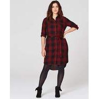 redblack checked shirt dress