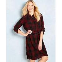 redblack checked shirt dress