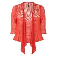 Red Fine Knitted Shrug, Red