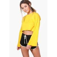 Rebecca Wide Sleeve Crop Sweat - yellow