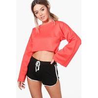 rebecca wide sleeve crop sweat orange