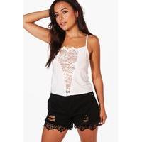 Renee Lace Panel V Front Cami - ivory