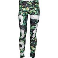 Reebok Womens Graphic Speedwick Tight Leggings White/Bright Green