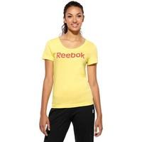 reebok sport el melange womens t shirt in yellow