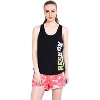 reebok sport aerobics graphic womens vest top in black