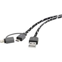 Renkforce 1381788 Micro-USB/Lightning 2-in-1 Charge & Sync Cable 0.2m