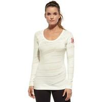 reebok sport pref ls womens long sleeve t shirt in beige