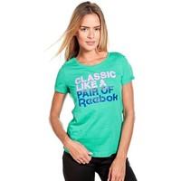 Reebok Sport Slogan GR Tee women\'s T shirt in green