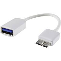Renkforce 1268676 USB 3.0 Micro B To USB 2.0 Socket A 10cm - White