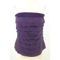 reiss size 12 strapless purple ruched top