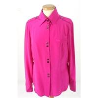 Reiss Size 12 Pink Long Sleeved Silk Blouse