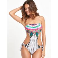Resort Tribal Cut Out Swimsuit
