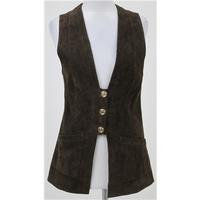 retro size s brown suede waistcoat