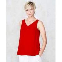 Red Built Up Strappy Cami Top