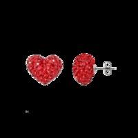 Red 10mm Crystal Heart Shape Titanium Earrings