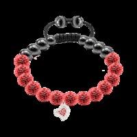 Red Crystal, Magnetite Silver Heart 8mm Bracelet