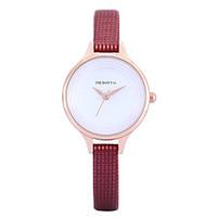 REBIRTH Women\'s Simple Fashion Slim PU Leather Strap Quartz Wrist Watch