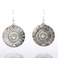 Retro National Wind Acrylic Crystal Pendant Earrings