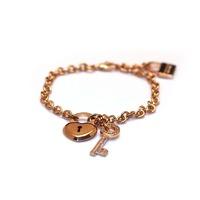 Rebecca Gold Heart Lock Chain Bracelet