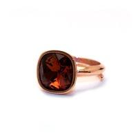 Rebecca Rose Gold Amber Cz Cocktail Ring