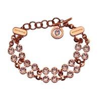 Rebecca Rose Gold Cz T-Bar Double Tennis Bracelet