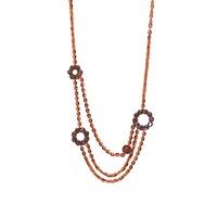 rebecca rose gold layered chain flower necklace