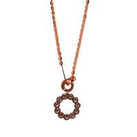 Rebecca Rose Gold Long Chain Cz Flower Pendant Necklace