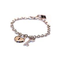 Rebecca Silver Heart Lock Chain Bracelet