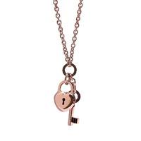 Rebecca Silver Heart Padlock Chain Necklace