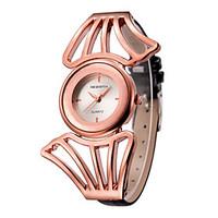 REBIRTH Women\'s Fashion Watch Japanese Quartz / PU Band Casual Black White/Silver Rose Gold Silver Gold