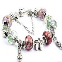 red fine styly beads strand bracelet with beautiful pendant charm brac ...
