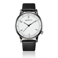 REBIRTH Unisex Fashion Watch / Wrist watch Quartz / Leather Band Casual Black / White Brand