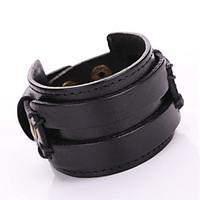 Retro Punk Double-Layer Super Wide Leather Belt Bracelets 1pc